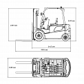 Чертеж Электропогрузчик Aurora Forklift FB25-VZNQMB, 2.5т, Кислотный