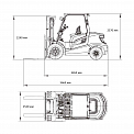 Чертеж Вилочный погрузчик Aurora Forklift FD50T-XFJM2, 5т, дизельный
